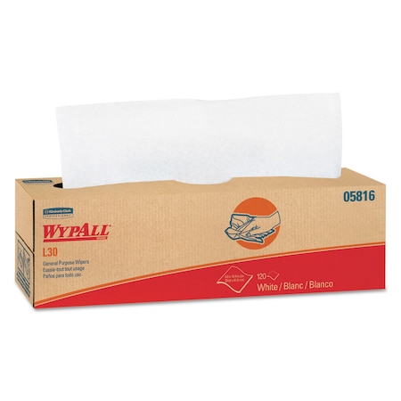 Wypall WypAll General Clean L30 Heavy Cleaning Towels (05816), Strong & Soft Wipes, White, Pop-Up Box. 6 05816